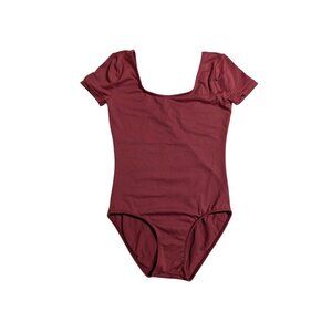 Ballet Rosa Leotard Haline Short Sleeve Ruby Red Dance Recital Girls Size 12A